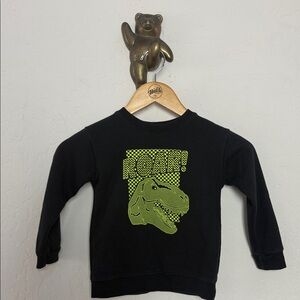 5 for $25🌈 Black and Green Dinosaur Kids Sweatshirt size 4